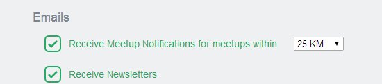 Meetup notifications